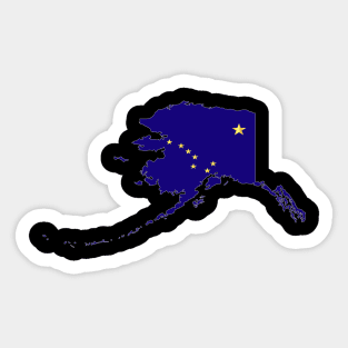 Alaska Map & Flag Sticker